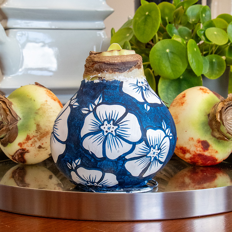 9000067-Wax-Amaryllis-Delfts-Blauw-Floral-Blossom Wax Amaryllis XXL Delfts Blauw Floral Blossom